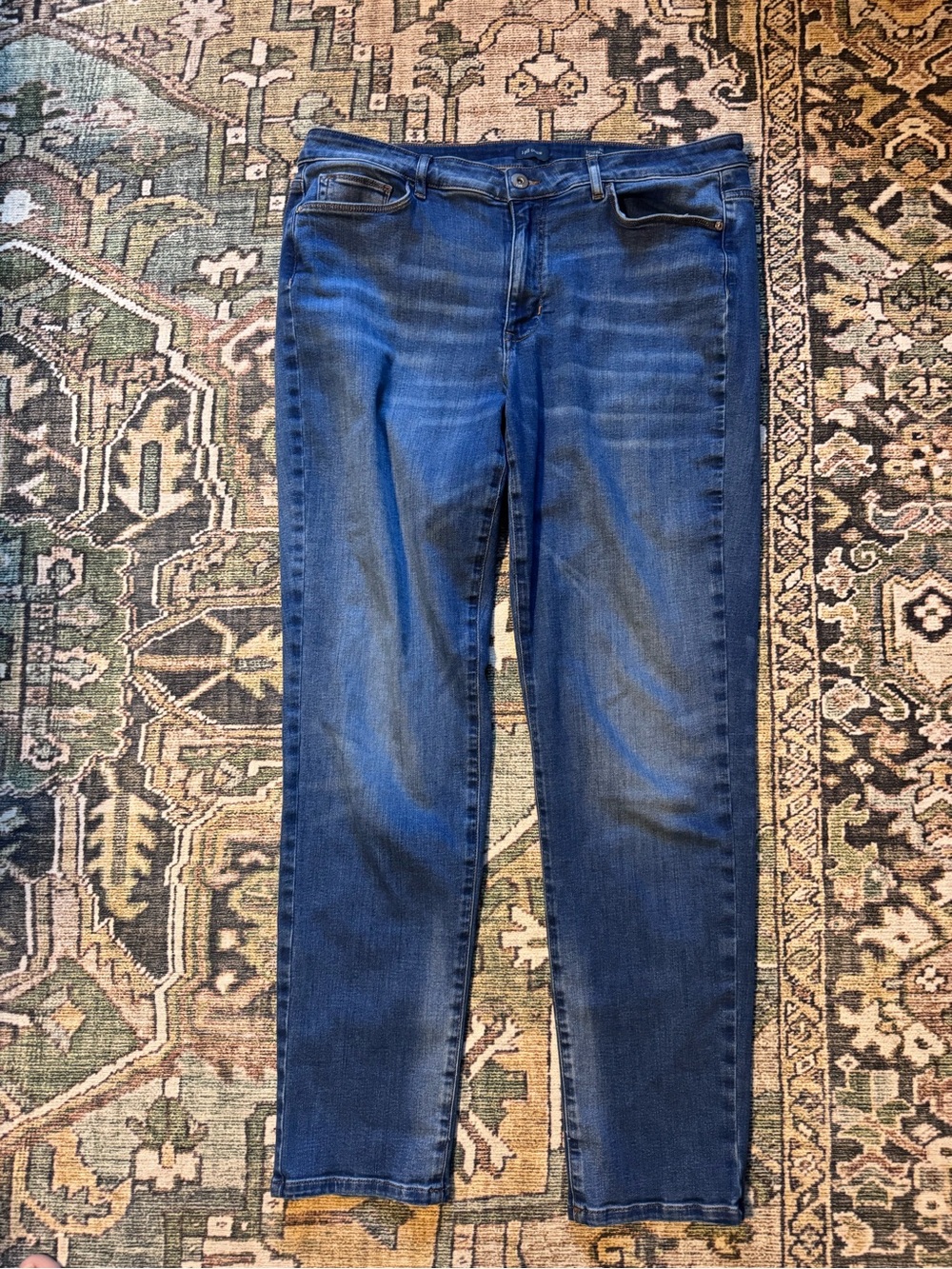 J.Jill Boyfriend Straight Leg Ankle Women's Classic Midwash Blue Jeans 14R